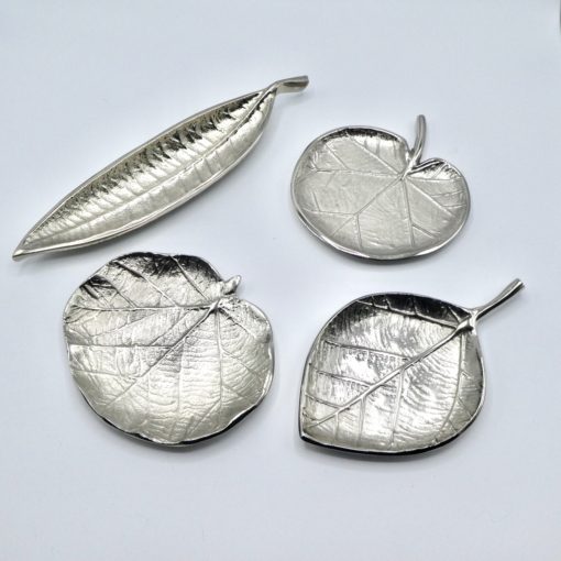 Leaf silver dishes