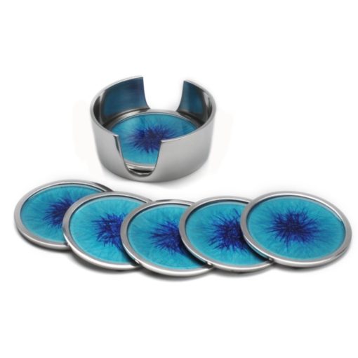 Ocean enamel coaster set