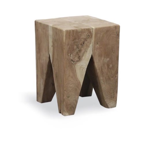Teak square side table / stool