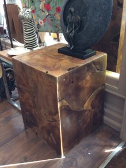 Alternative view of Teak block side table