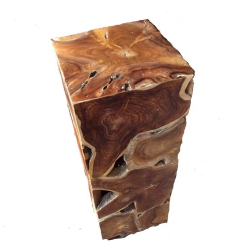 Teak block pedestal