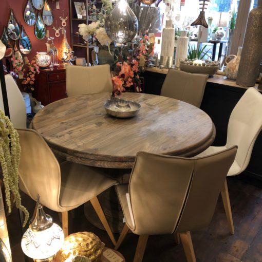 Calypso leather dining chairs mixed classic colours set of 6 (Ex-display)