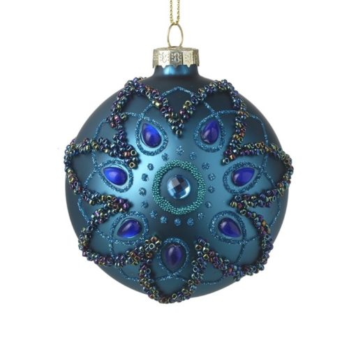 Blue opulent glass bauble