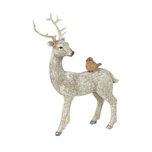 Deer with robin ornament