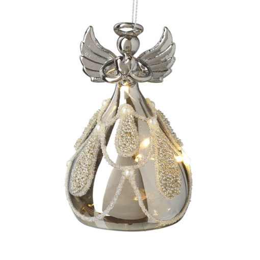 Smoked light-up angel with patterned skirt