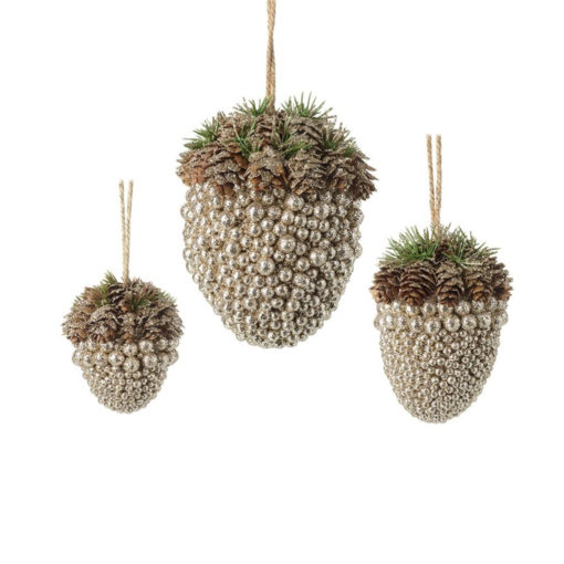 Beaded acorn decorations