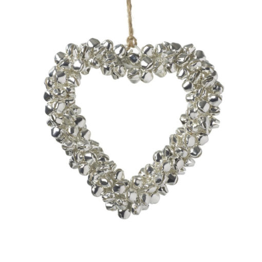 Hanging silver jingle heart