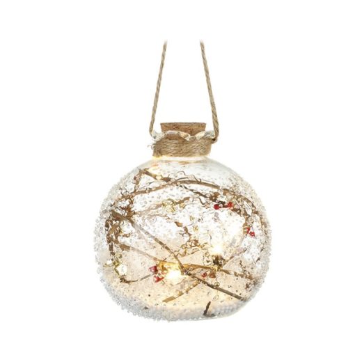 Wintery light up LED bauble