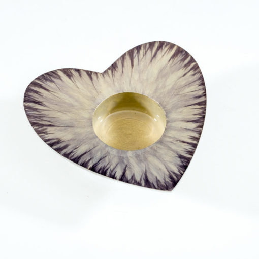 Silver pearl heart tea light holder