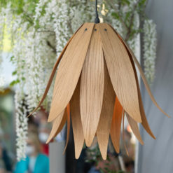 Alternative view of Bluebell botanical wood pendant