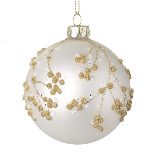 Pearl glass beaded berries bauble