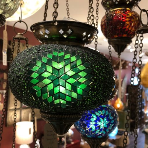 Bazaar hanging glass tea light - Emerald