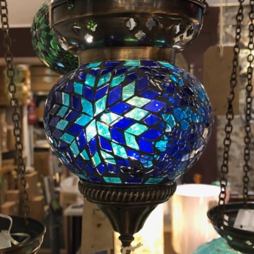 Bazaar hanging glass tea light - Sapphire
