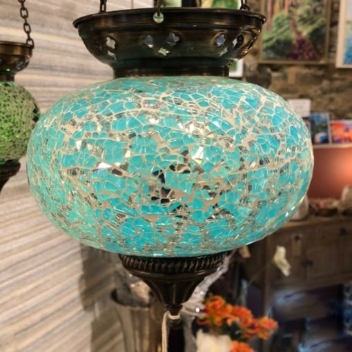 Bazaar hanging glass tea light - Turquoise