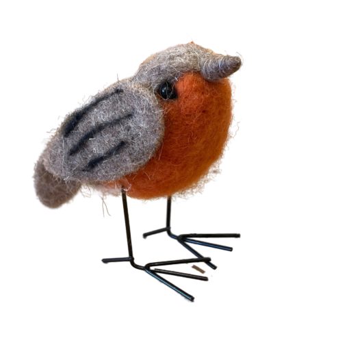 Wool felt robin
