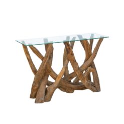 Alternative view of Teak root console table