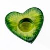 Chartreuse heart tea light holder