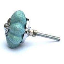 Alternative view of Blue flower crackle knob