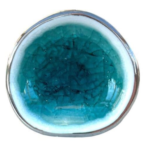Turquoise silver pod knob
