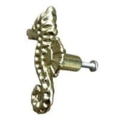 Alternative view of Sea horse gold knob