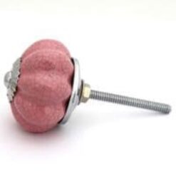 Alternative view of Pink flower crackle knob