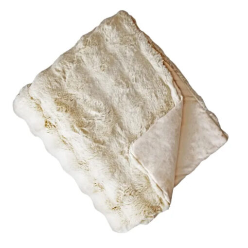 Waffle faux fur throw