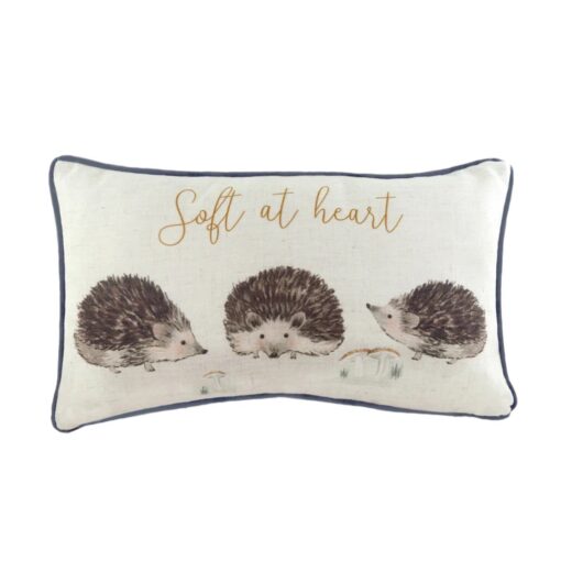 Trio hedgehogs cushion