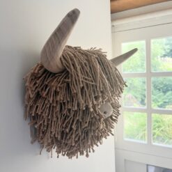 Alternative view of Hamish Highland cow wall busts - natural