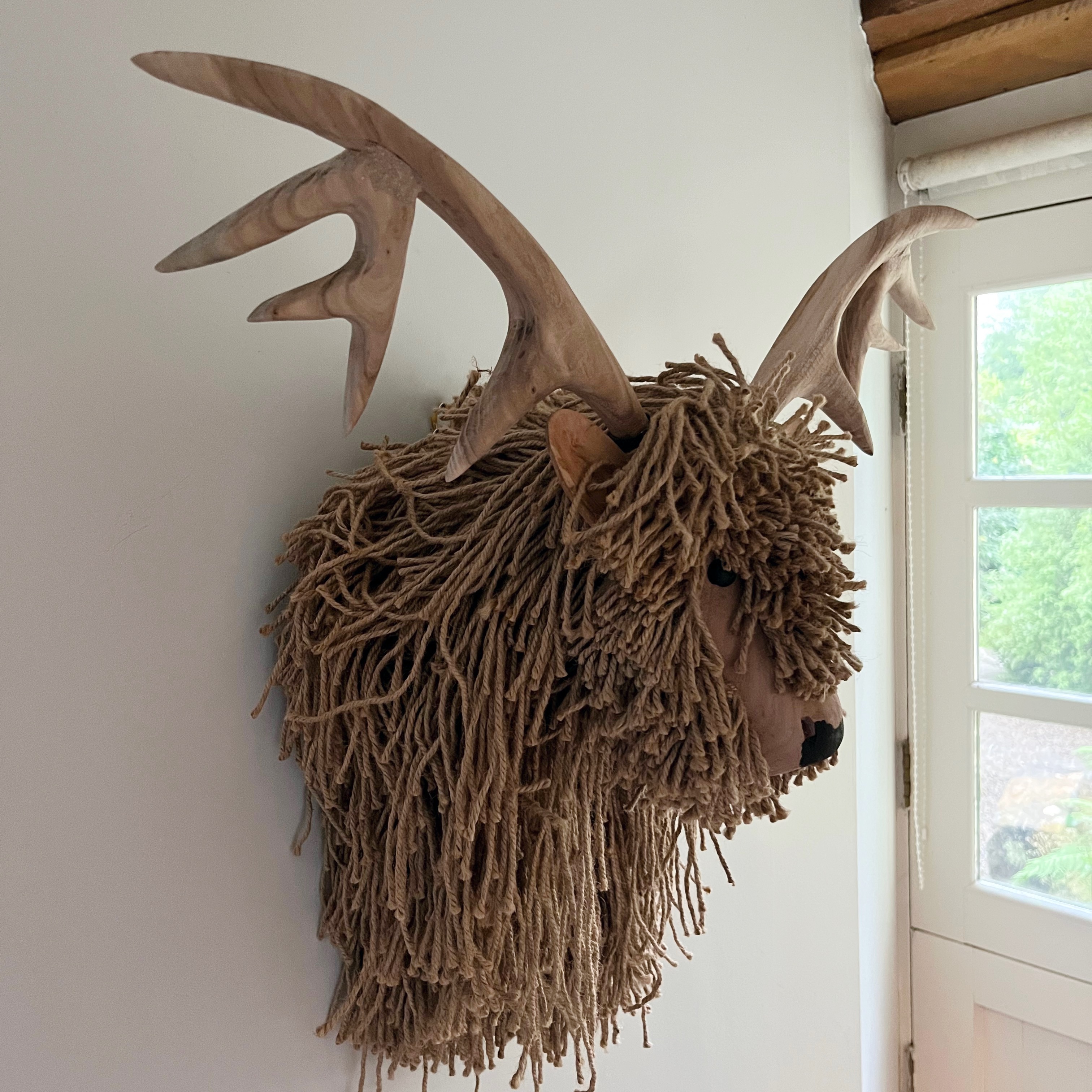 Alternative view of Willow stag wall bust