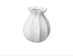 Poppy seed head vase white small